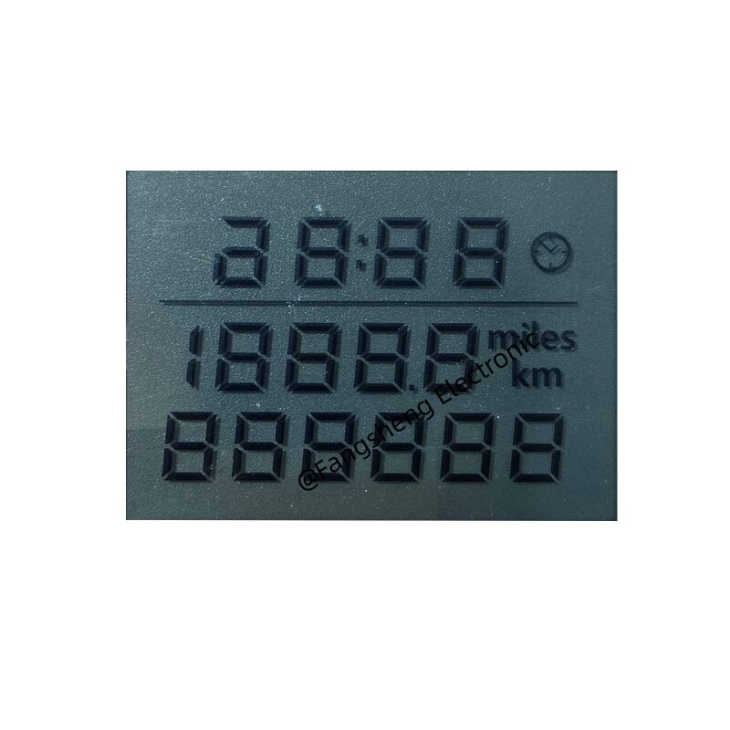 मोटरसाइकिलों के लिए कस्टम एलसीडी स्क्रीन टीएन एलसीडी हीट सील कनेक्टर स्पीडोमीटर सेगमेंट एलसीडी डिस्प्ले OEM समर्थन