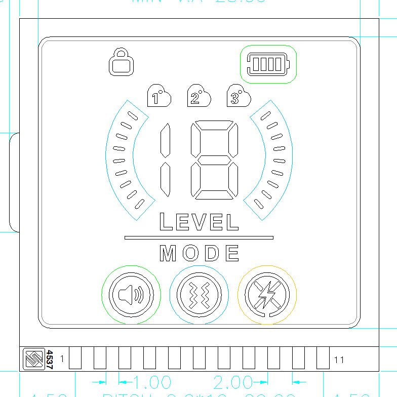 कस्टम वीए सेगमेंट कोड लिक्विड क्रिस्टल डिस्प्ले डॉग प्रशिक्षण उपकरण के लिए वीए नेगेटिव सेगमेंट एलसीडी पैनल