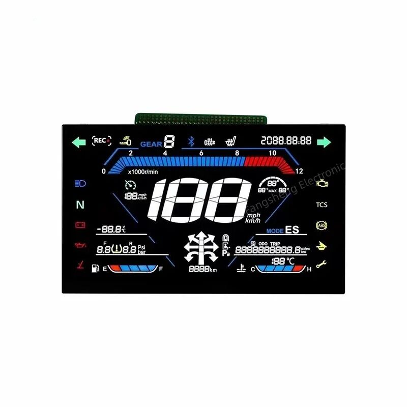 Custom HTN LCD/STN LCD/VA LCD/LCD Segment Display /Custom LCD/LCD Display Screen for E-Bike Motorcycle/Automotive/Instrument Cluster