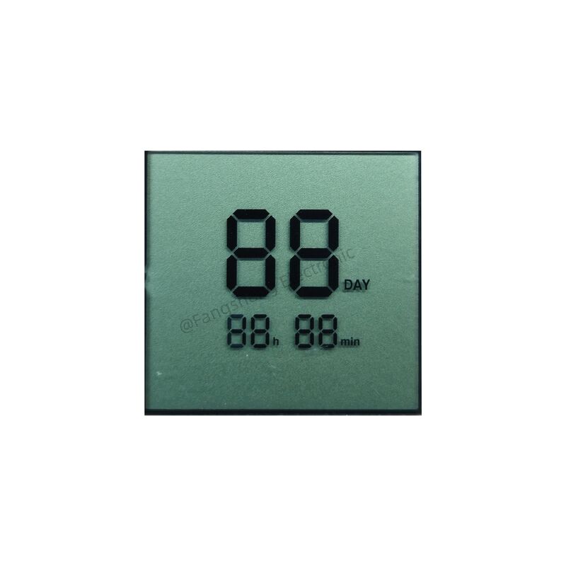 टाइमर के लिए कस्टम टीएन एलसीडी 2 अंक 7 सेगमेंट एलसीडी डिस्प्ले रिफ्लेक्टिव पॉजिटिव एलसीडी स्क्रीन पैनल