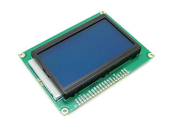 ब्लू बैकलाइट के साथ 5V 12864 एलसीडी डिस्प्ले मॉड्यूल 128 x 64 डॉट्स ग्राफिक मैट्रिक्स COB एलसीडी स्क्रीन