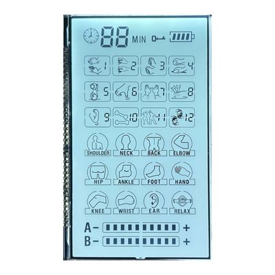 3.6V पॉजिटिव 6 O' CLOCK ट्रांसमिसिव मोनोक्रोम टीएन एलसीडी डिस्प्ले स्क्रीन मसाजर के लिए